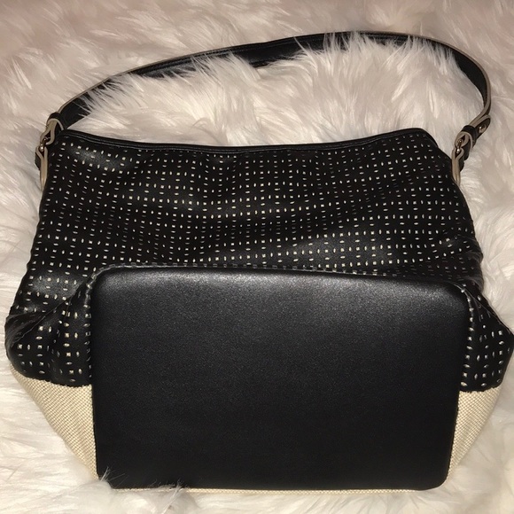 Carpisa Black Laser Cut Canvas Shoulder Bag - Picture 3 of 6